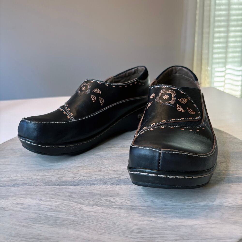 Spring Step L’Artiste Burbank Leather Slip On Clogs Black Women's EU 40 US 9.5 - Picture 3 of 12